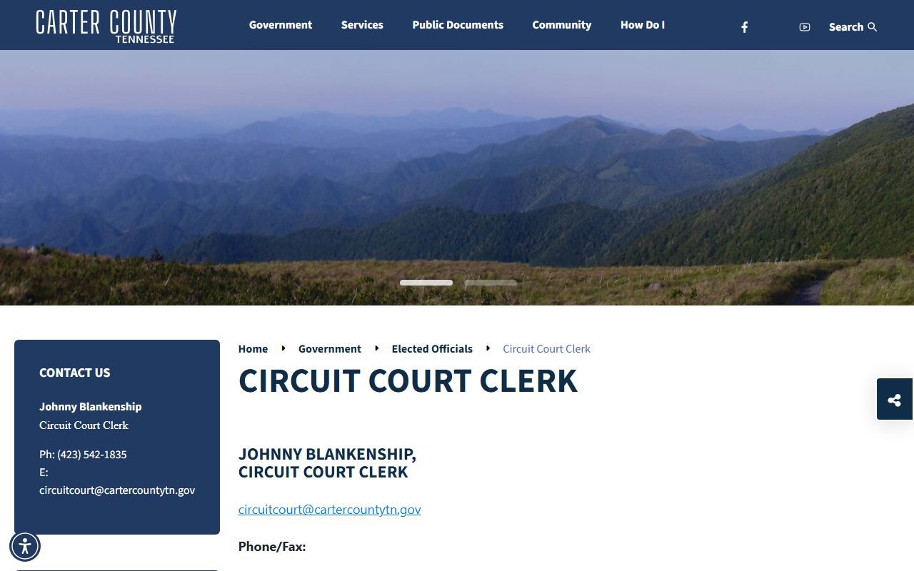 Carter County criminal court records search and county government clerk resources