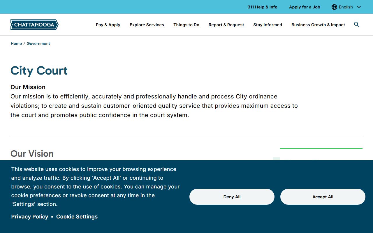 Chattanooga criminal court records information from Chattanooga City Court
