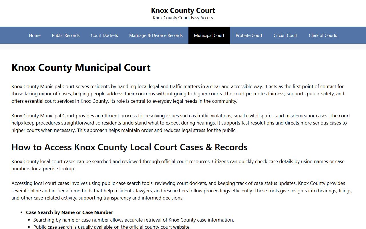 Knoxville Criminal Court Records city court and county court search image