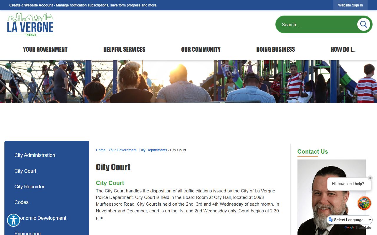 La Vergne criminal court records information from La Vergne City Court