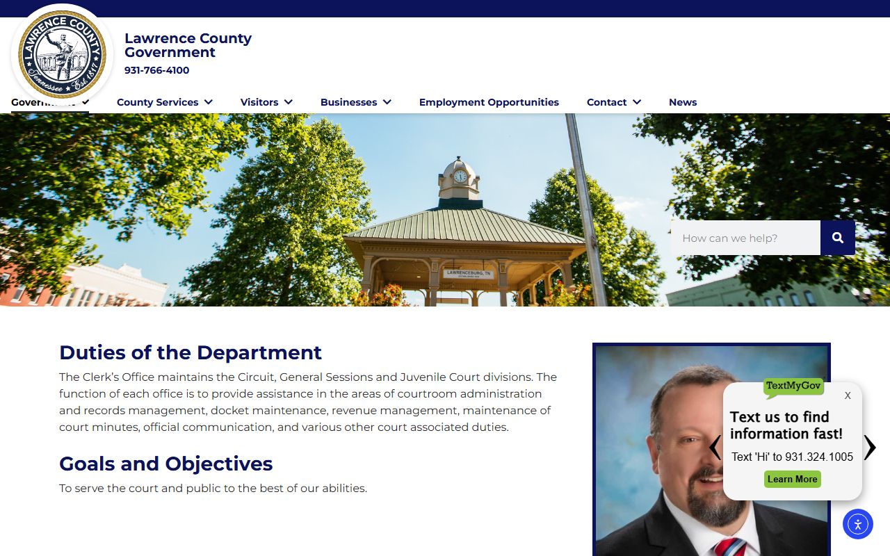Lawrence County criminal court records information from the Lawrence County circuit court clerk page