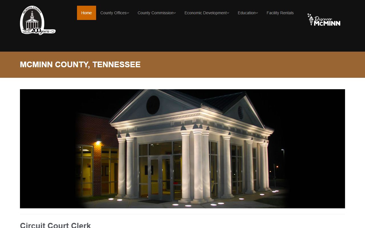 McMinn County criminal court records information from the McMinn County clerk page
