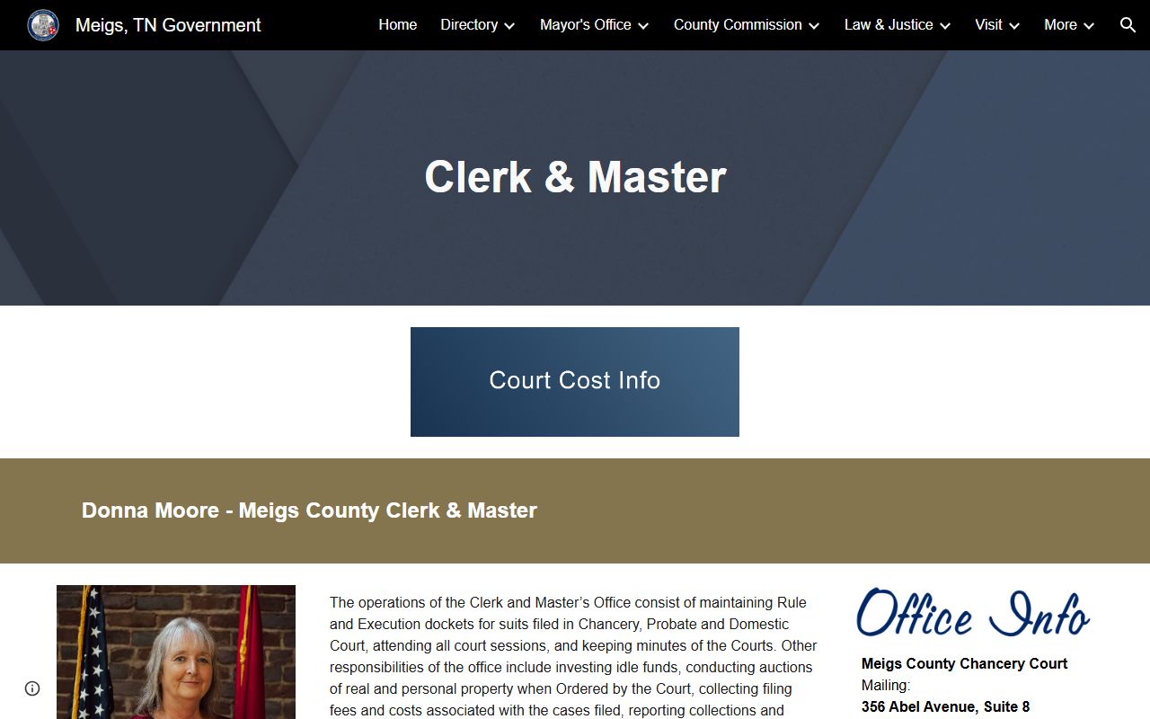 Meigs County criminal court records information from the Meigs County clerk and master page