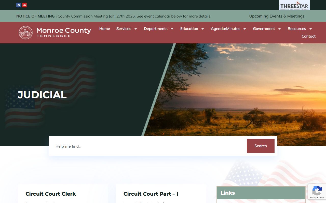 Monroe County criminal court records information from the Monroe County judicial page