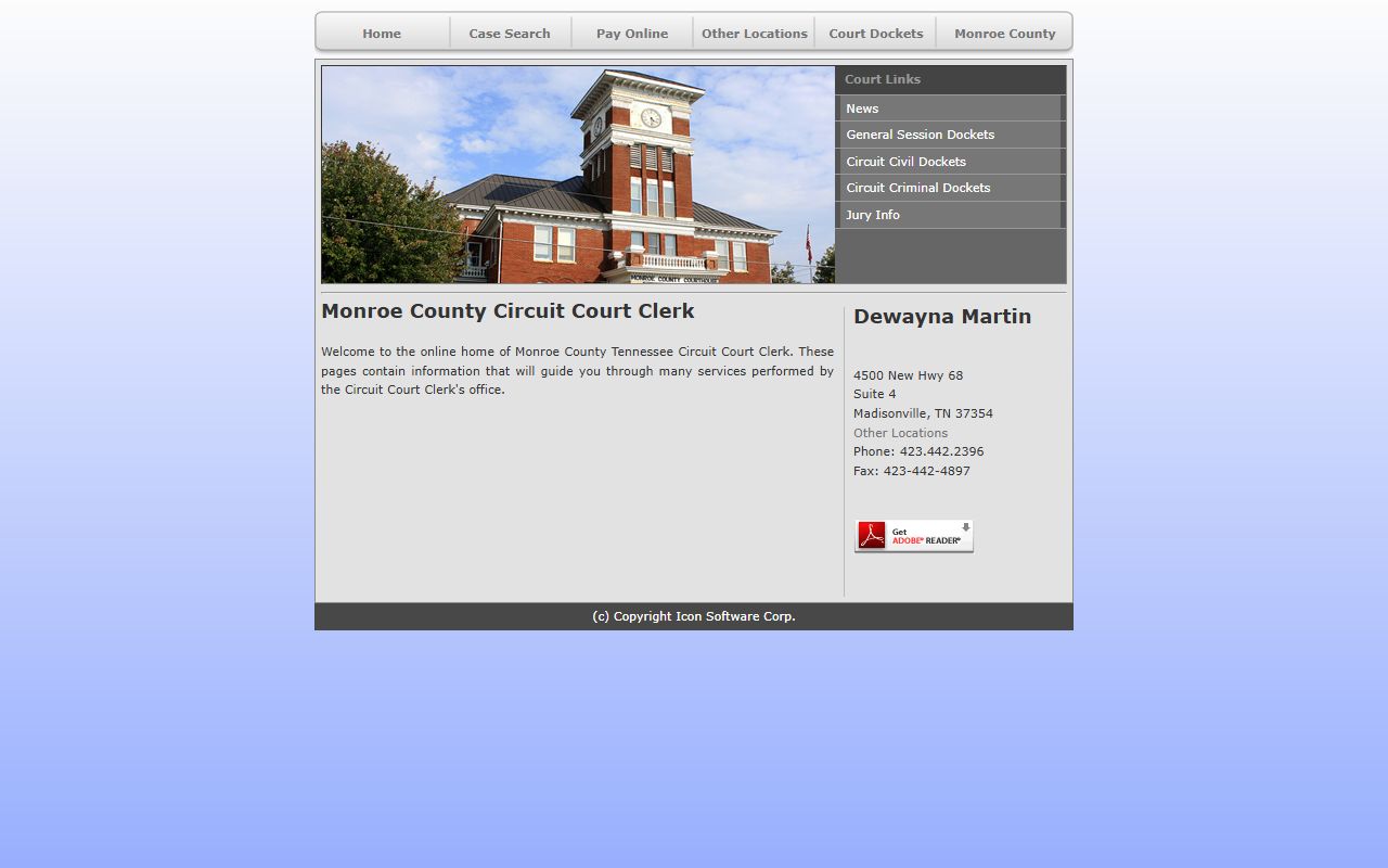 Monroe County criminal court records context from the Monroe County circuit court clerk website