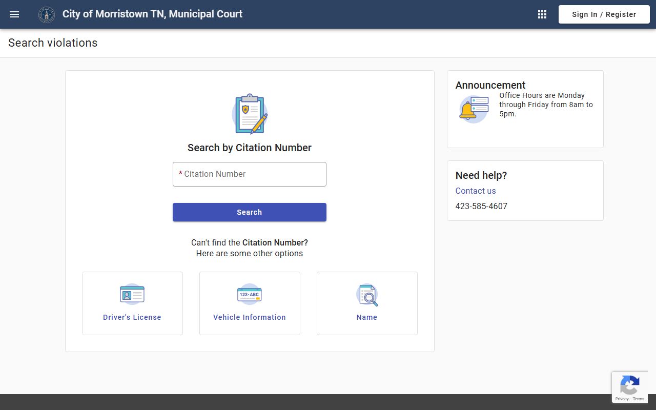 Morristown criminal court records at the city court level