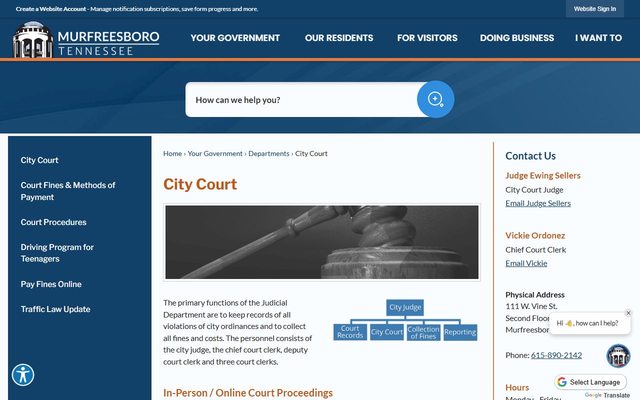 Rutherford County criminal court records context from Murfreesboro City Court