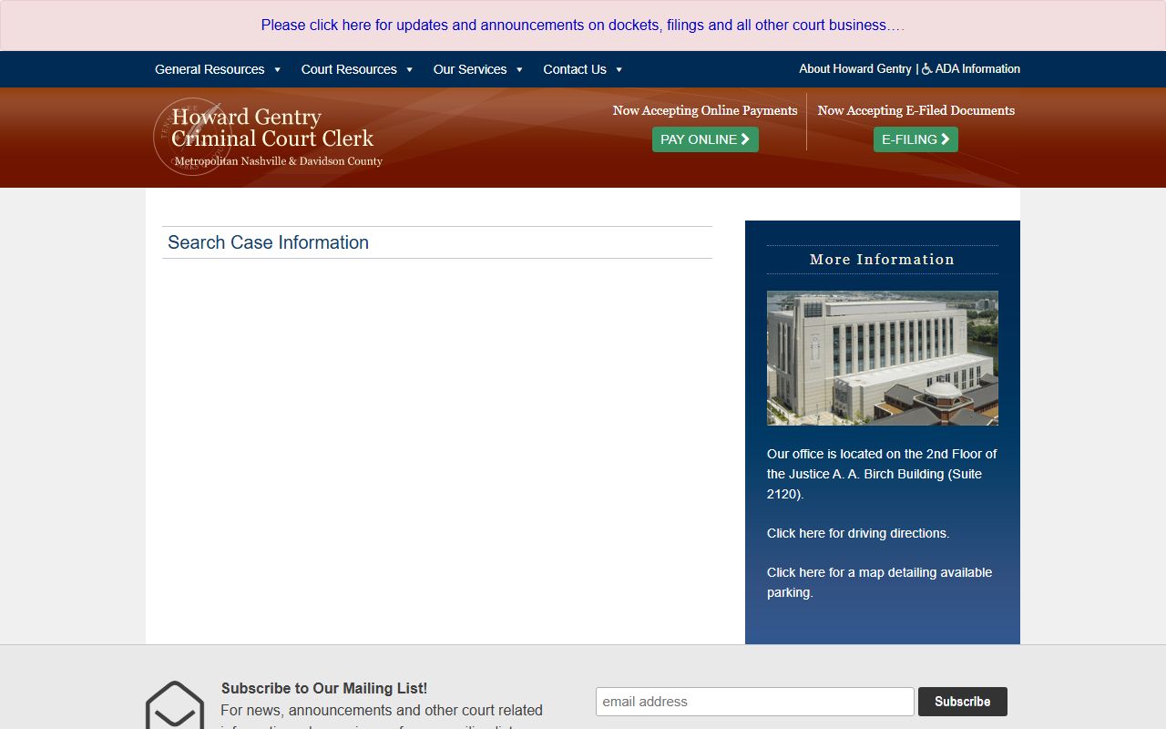 Nashville criminal court records request guidance on the Nashville public records request page