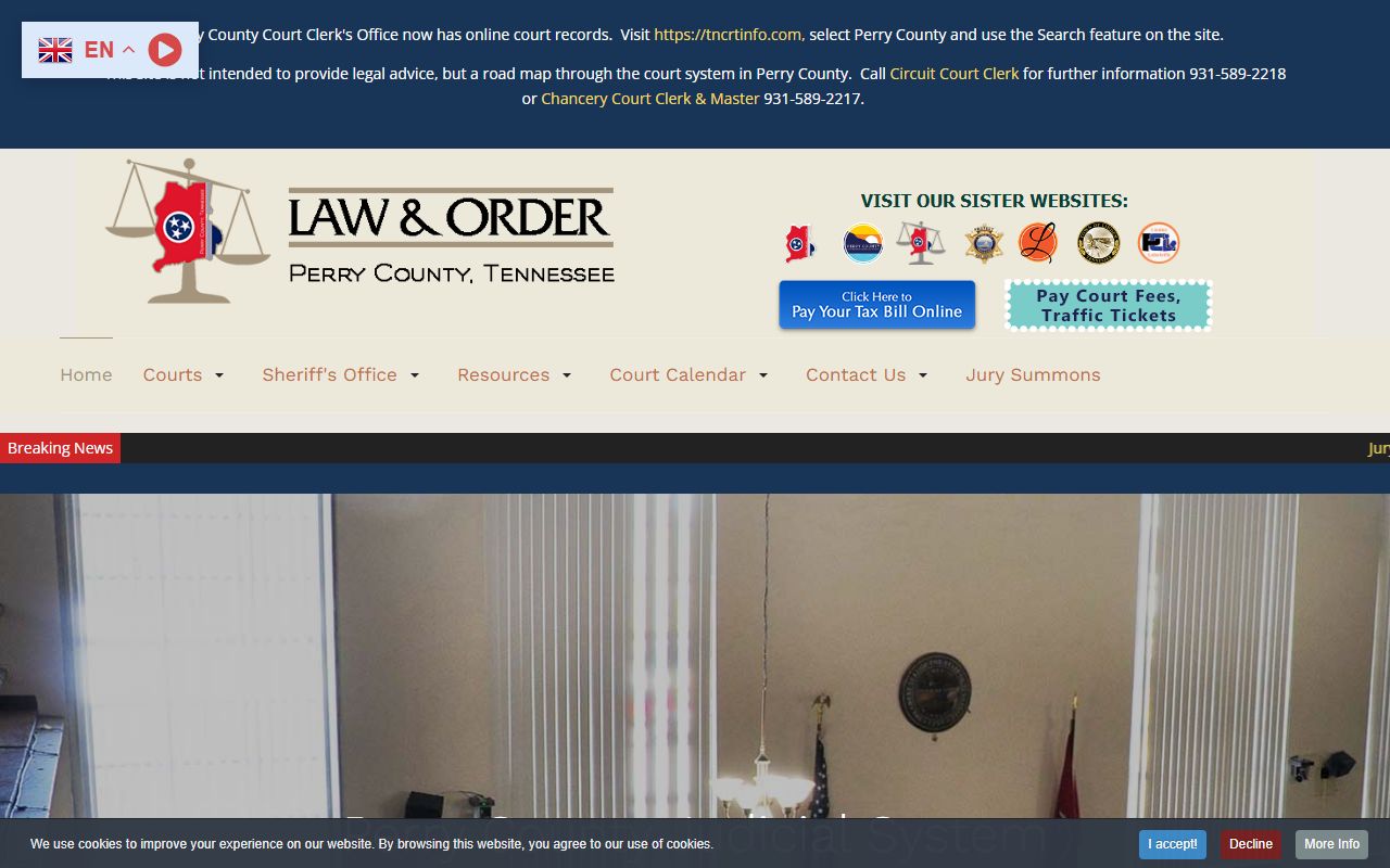 Perry County criminal court records information from the Perry County courts page