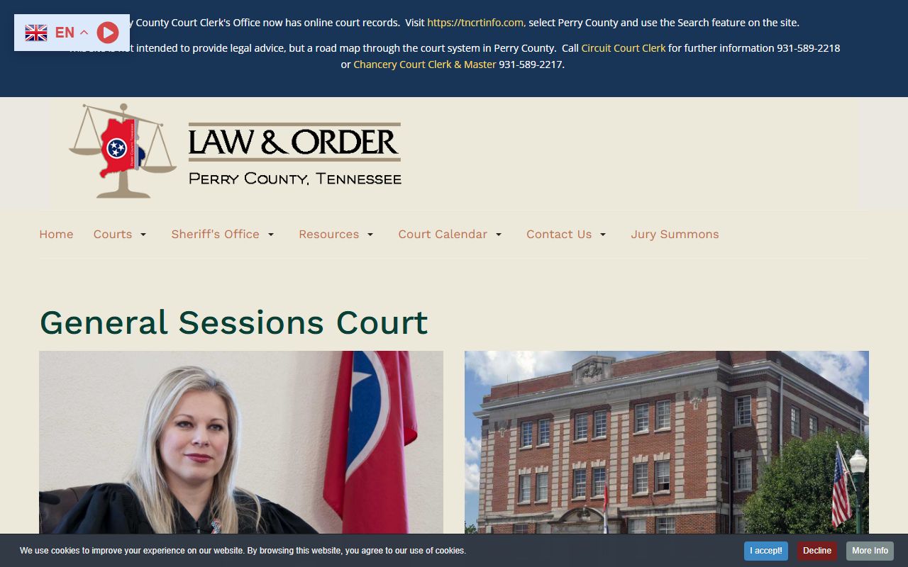 Perry County criminal court records context from the Perry County General Sessions Court page