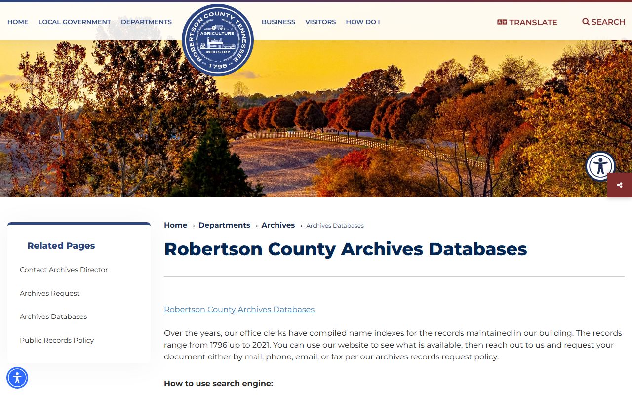 Robertson County criminal court records historical context from the Robertson County archives