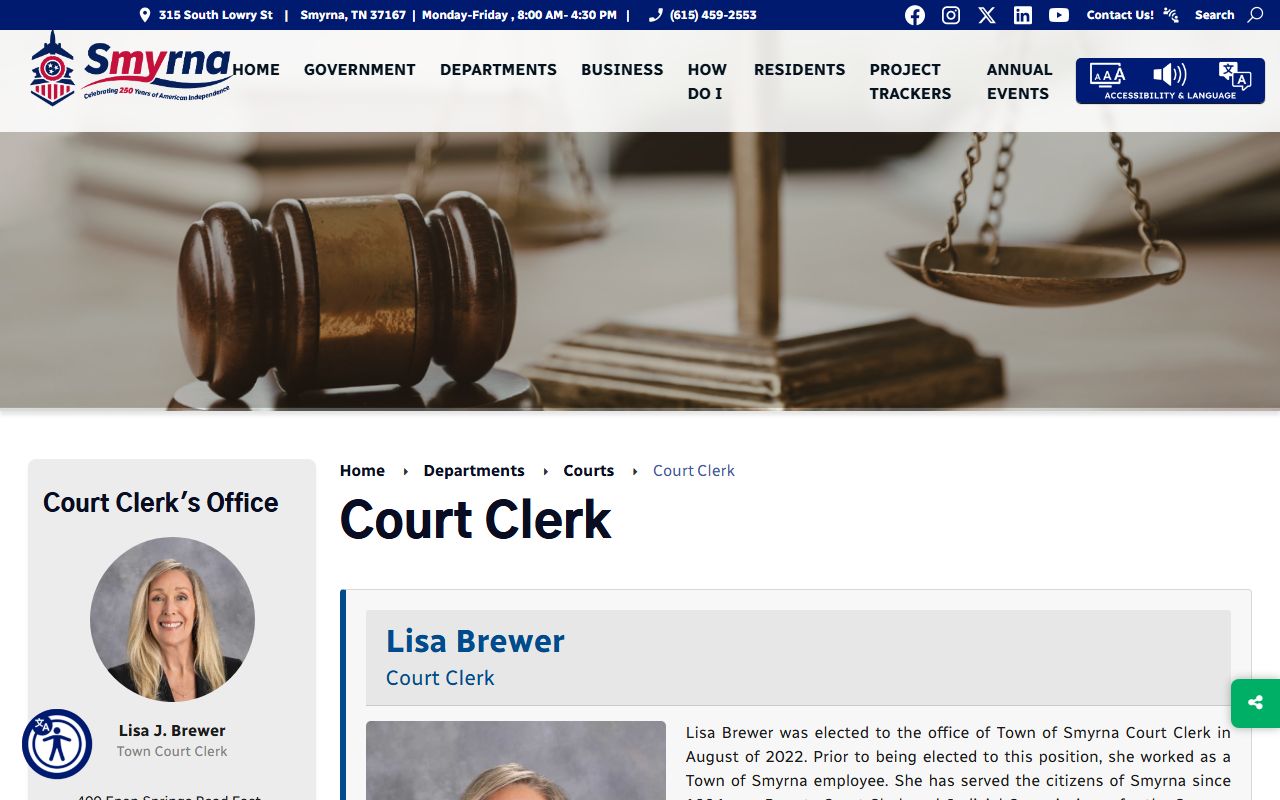 Smyrna criminal court records information from the Smyrna Town Court Clerk