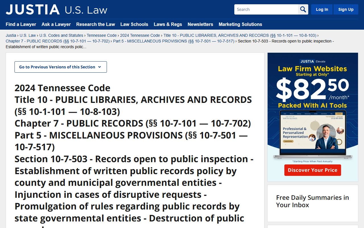 Tennessee criminal court records public access material for the Tennessee Public Records Act